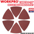 WORKPRO 150PCS Triangle Sanding Pads for Oscillating Tool