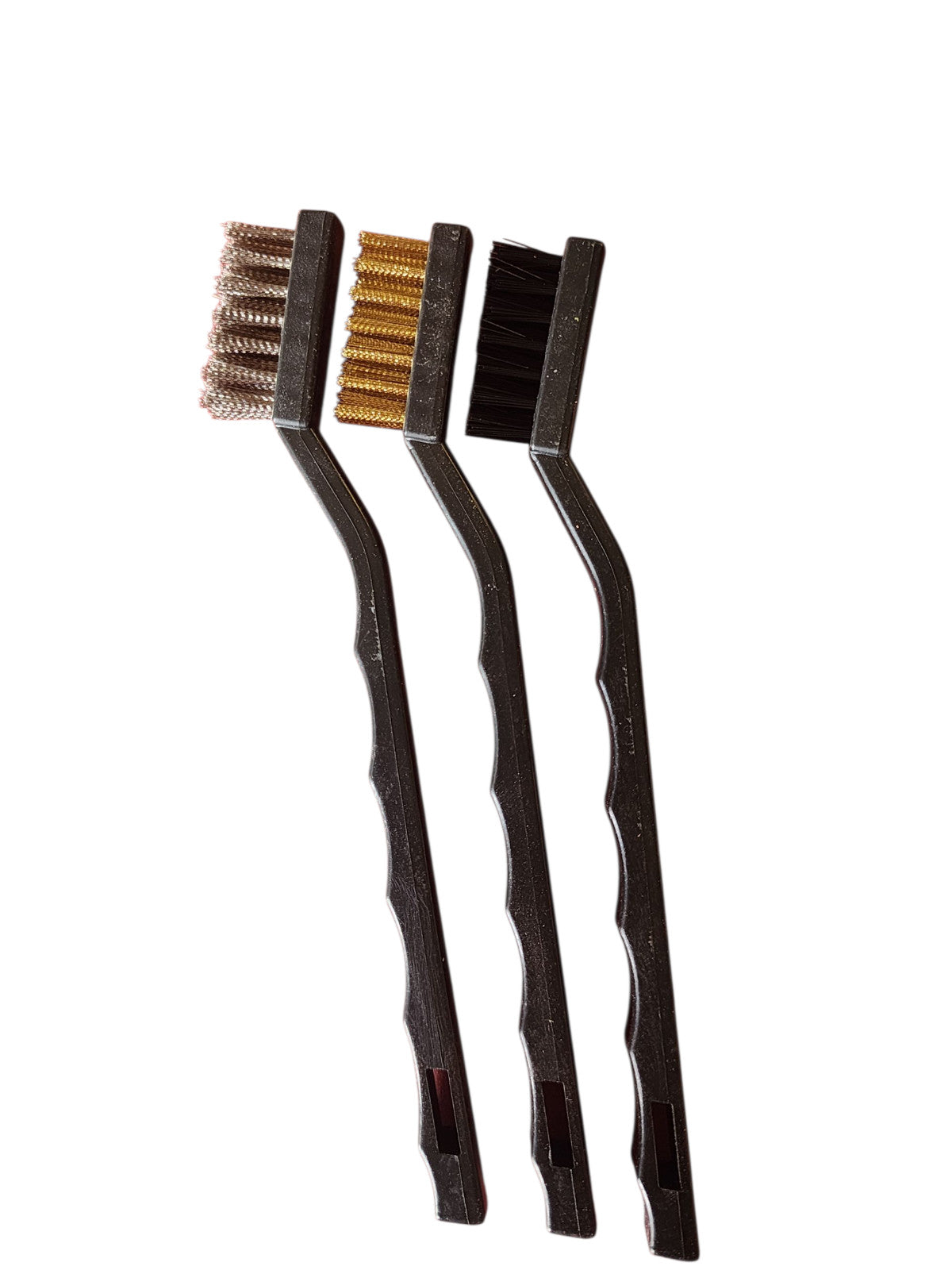 3PC Mini Wire Brush Set - Brass/Stainless/Nylon