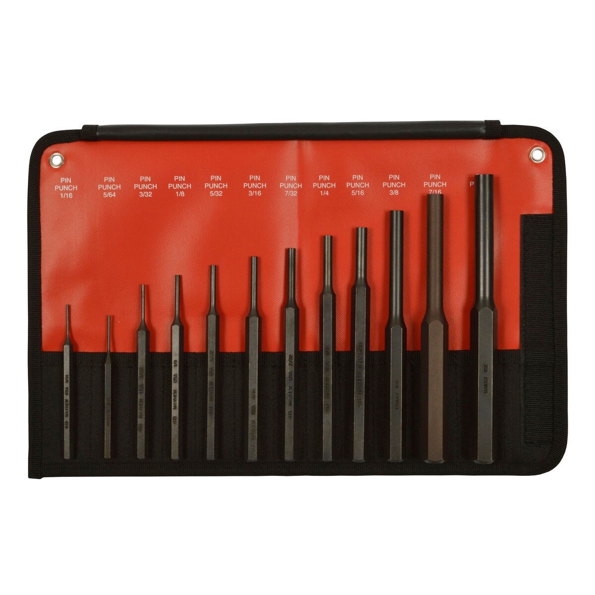 Mayhew 12pc Pin Punch Set 1/16" to 1/2"