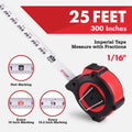Arrow 25ft Auto-Lock Tape Measure Double Sided Measurement Tape