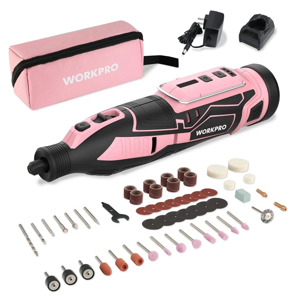 Workpro 12V Cordless Rotary Tool Kit 5 Variable Speeds Battery