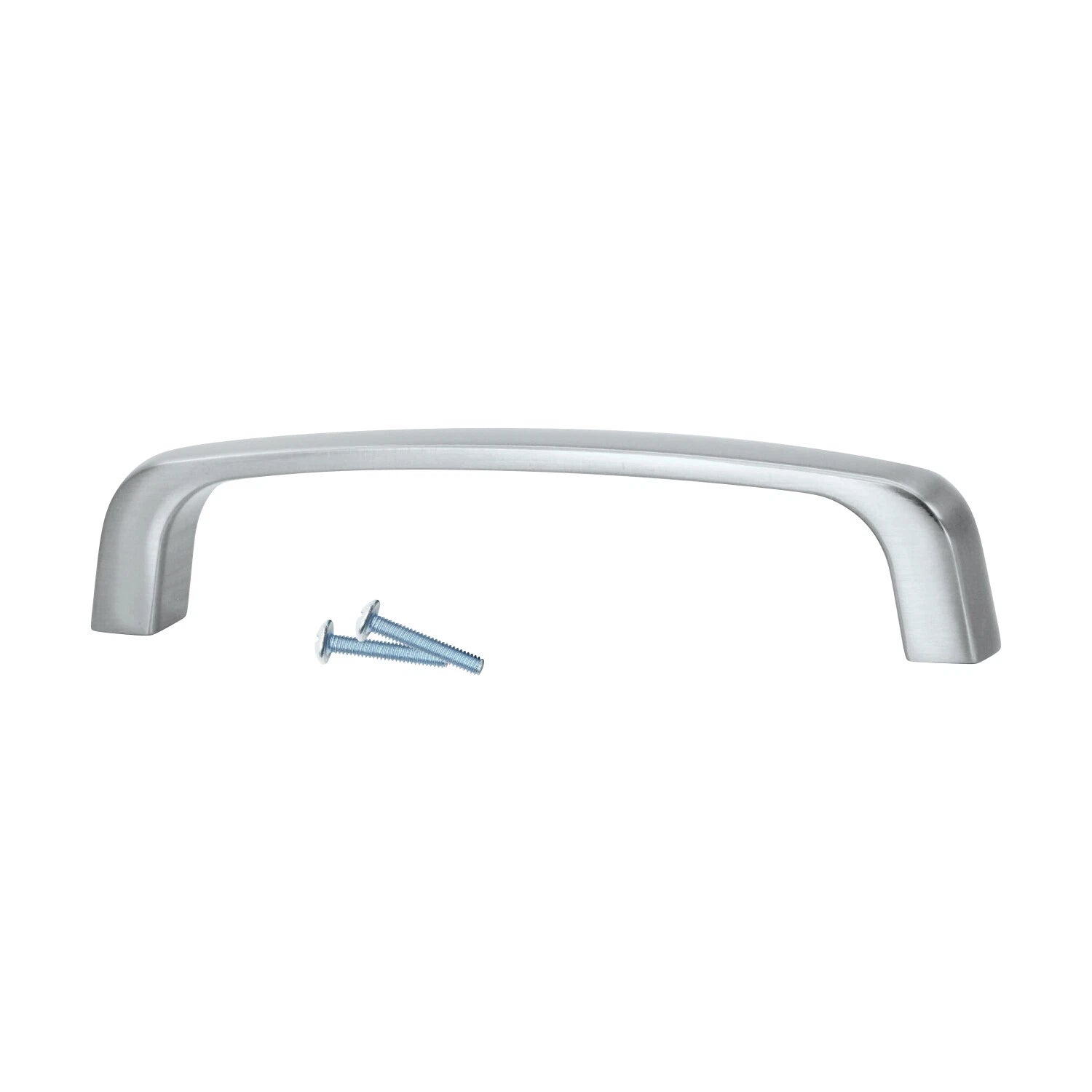Modern Bo Square 3-3/4" Brushed Nickel Kitchen Cabinet Handle Pull