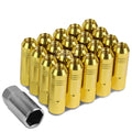 Open End M12x1.5 60mm Tall 20mm Od Gold Aluminum Jdm Lug Nuts+adapter