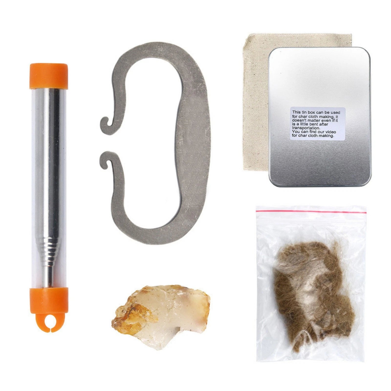 Complete Bushcraft Fire Starting Kit Striker Iron Box For Outdoor