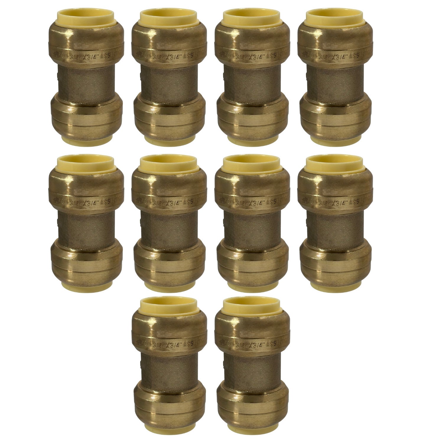 XFITTING 3/4" Push Fit Coupling Fittings - 10 Pack