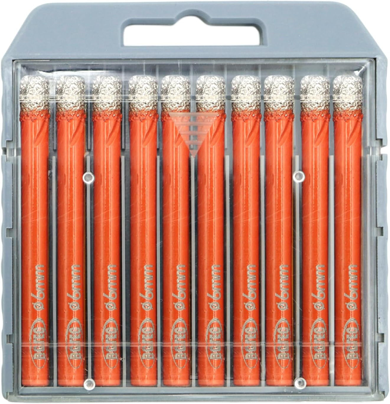 Dry Diamond Drill Bit Set, 10Pcs 1/4" 6Mm Hole Saw for