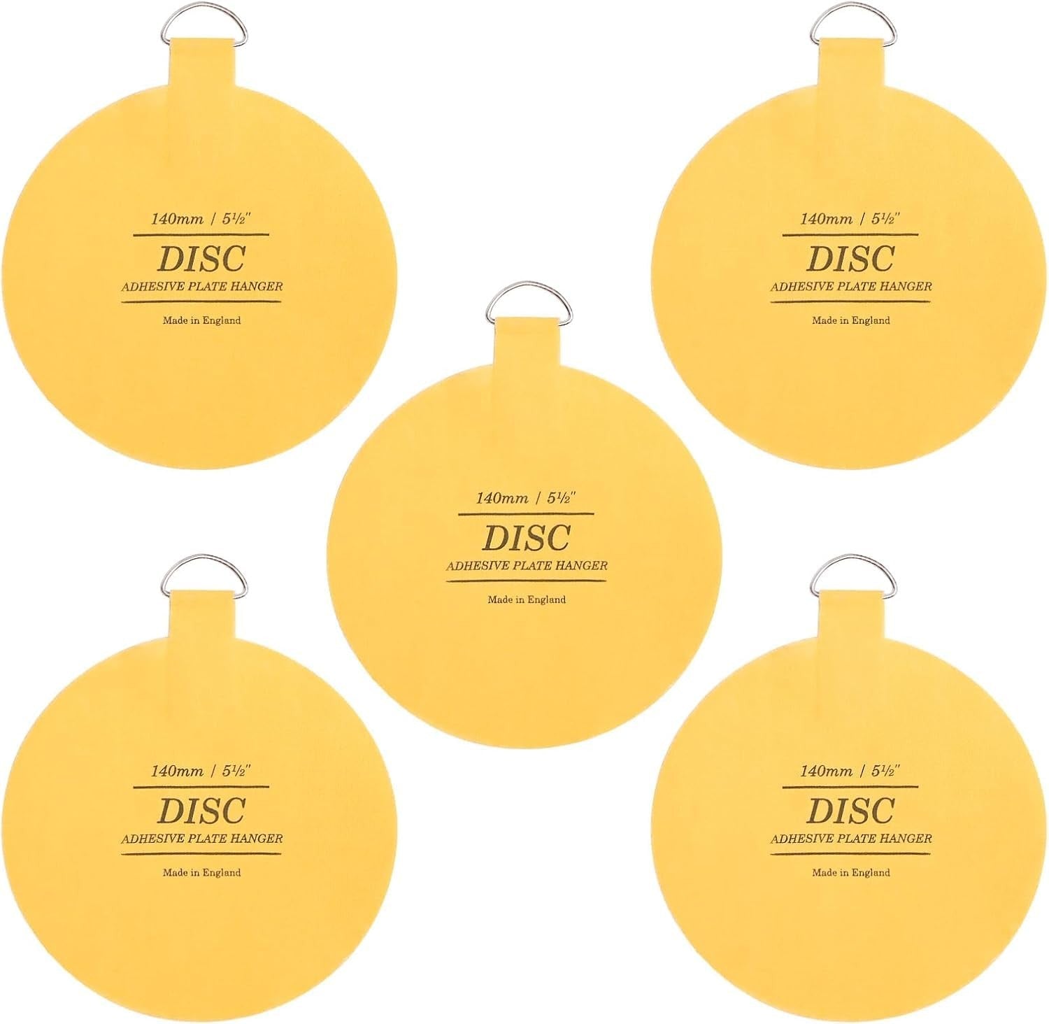 Disc Plate Hangar for Walls - Self Adhesive Plate Holder 5 Pack (5 1/2"/140mm)