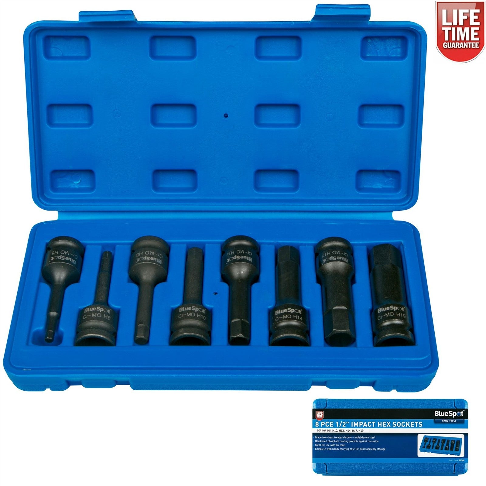 BlueSpot 8pc Impact Allen Key Socket Set - H5 to H19 by BlueSpot