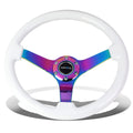 Nrg Reinforced 35cm 3"deep Dish White Wood Grain Neochrome Spoke