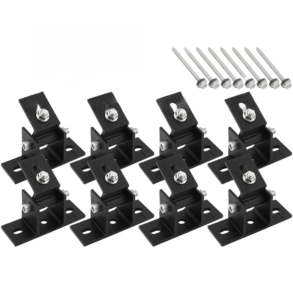 Adjustable Solar Mount Brackets Black Anodized Aluminum 10.5x4.3x3.5cm