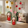 Mary Car Charm Yarn Bead Statue For Christmas Resin Figurine Hangs
