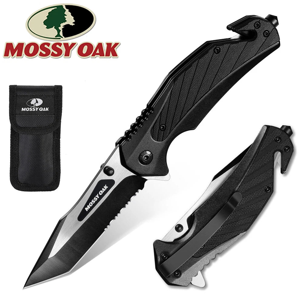 Mossy Oak Folding Pocket Knife 4.75" Tactical Knife Aluminium Alloy &amp; G10 Handle