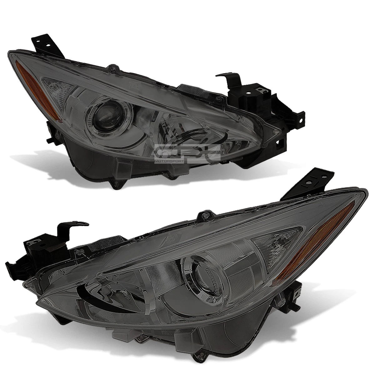 Fit 2014-2016 Mazda 3 Pair Smoked Housing Amber | Built Supply Co