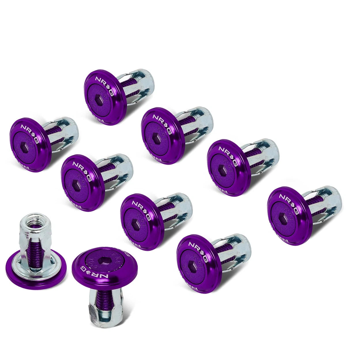 Nrg Innovations Fw-150pp Fender Washer Dress Up Kit Purple W/rivnut