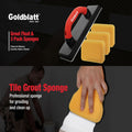 Goldblatt 4"X12" Grout Float 3 Pack Sponges Molded Rubber Floor Tile