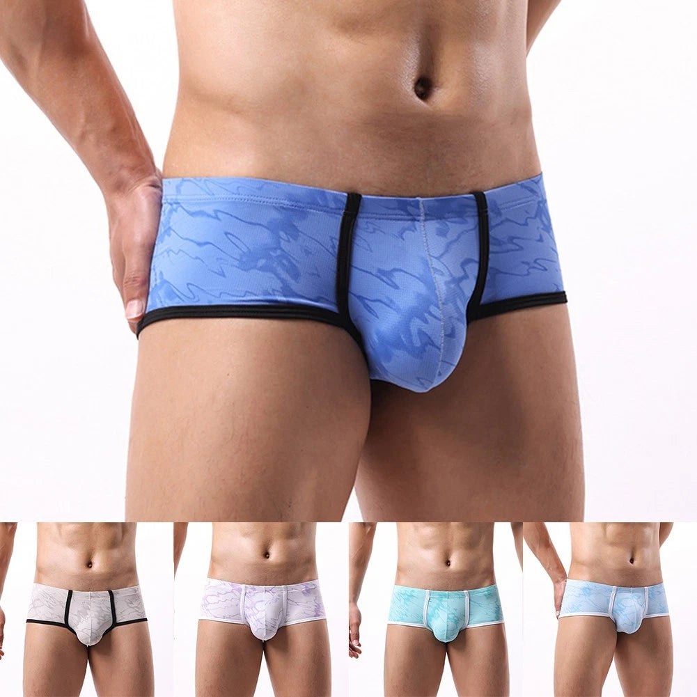 Print Boxer Shorts For Men Low Rise Pouch Underpants Comfortable Style