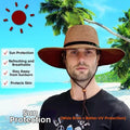 Foldable Men's Sun Hat Upf50+ Wide Brim Polyester Hat For Travel And