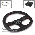 Nrg 320mm 6-hole Oval Racing Steering Wheel Black Leather Red
