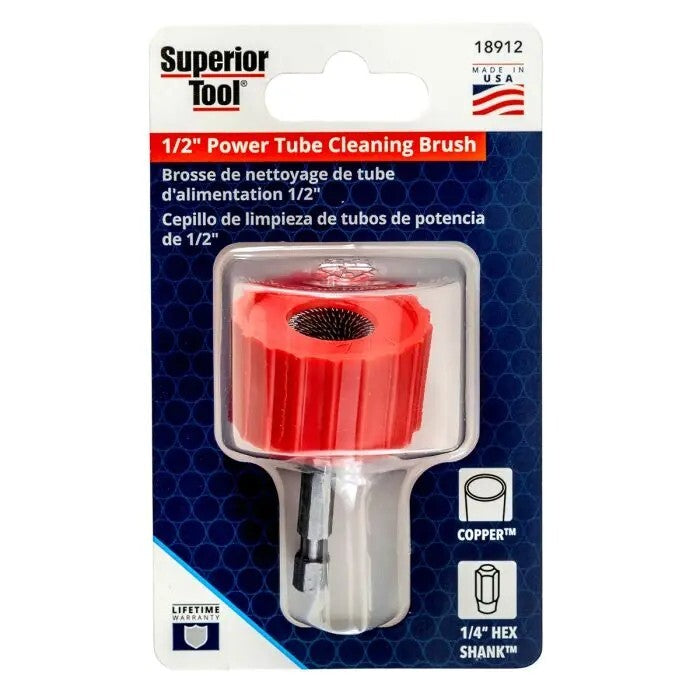 Superior 1/2" Power Tube Cleaning Brush Tool