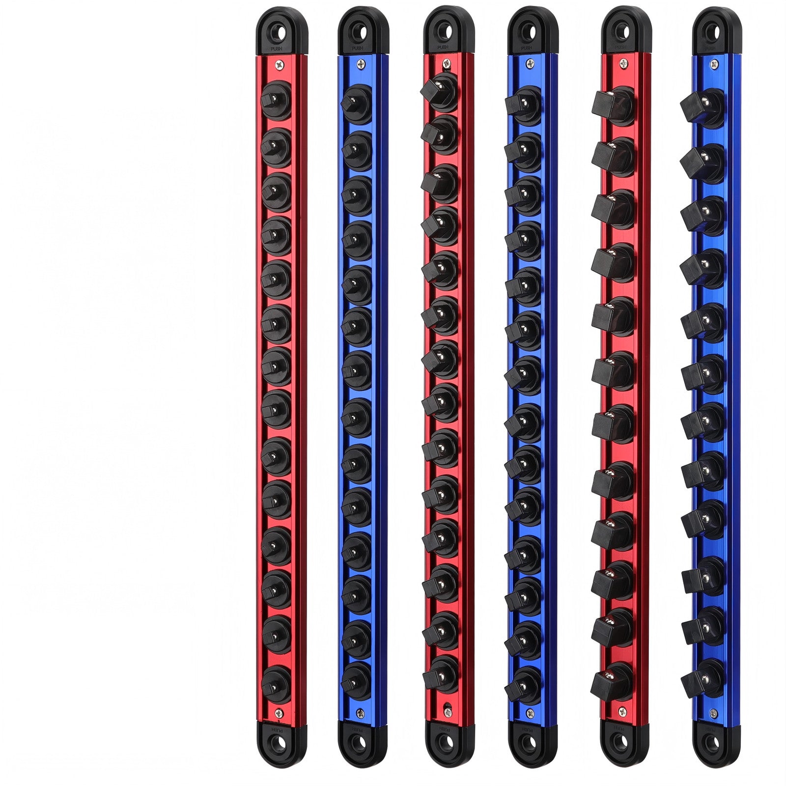 6PC Magnetic Socket Holder Organizer Set 1/4 3/8 1/2 Socket Tray for