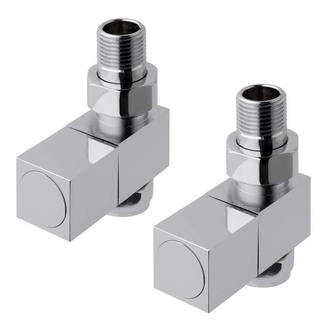Eastbrook 15mm Straight Square Radiator Valves Chrome