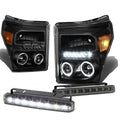 Black Dual Halo Projector+LED Drl Headlight+fog | Built Supply Co