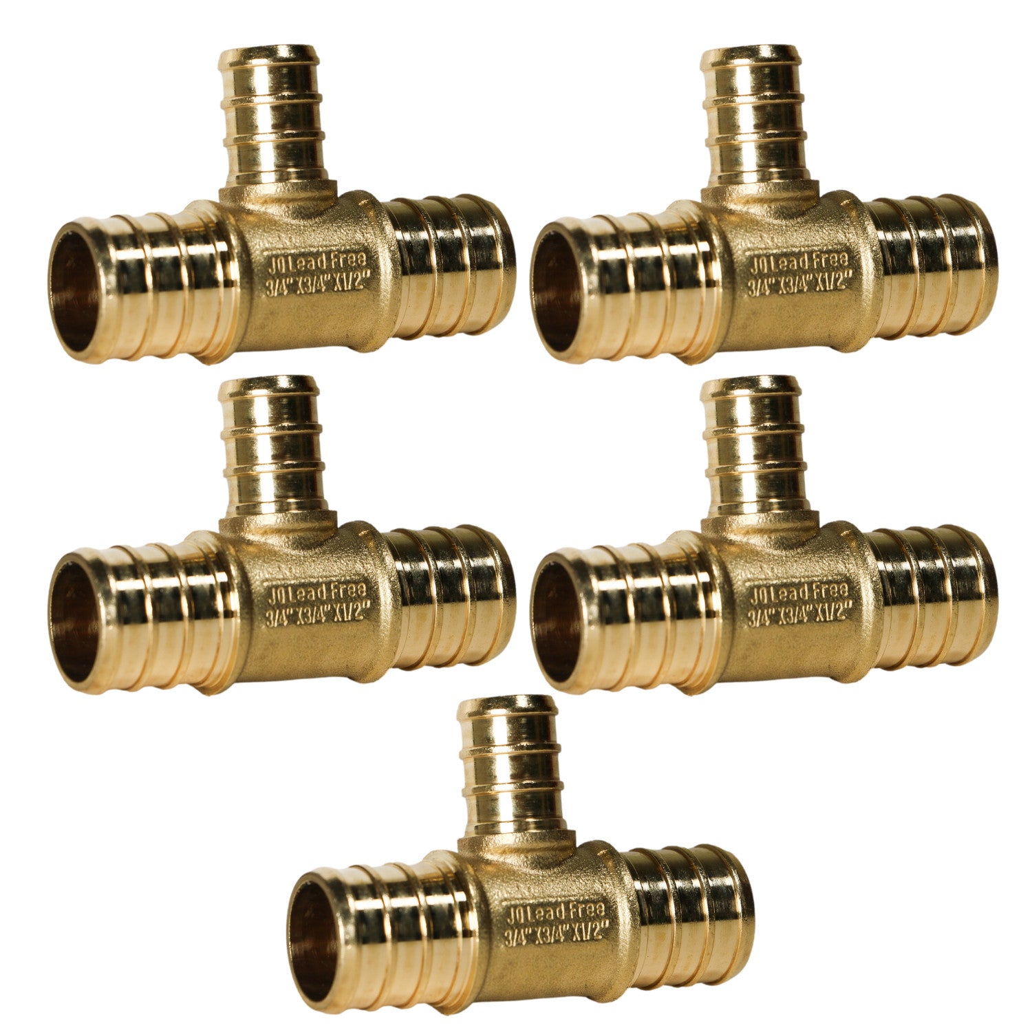 XFITTING 3/4" x 3/4" x 1/2" PEX B Tee Crimp Fitting