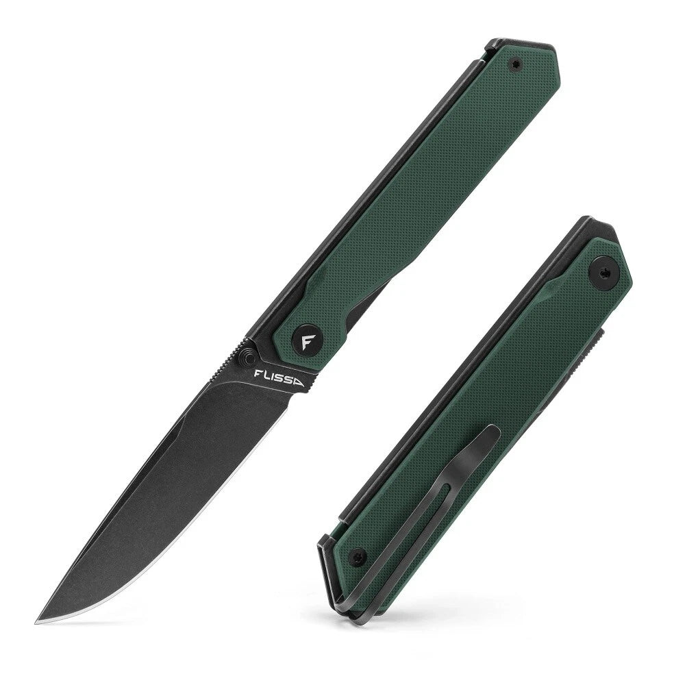 Flissa Folding Pocket Knife 3.2" 8cr13mov Blade Removable Pocket Clip