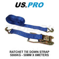 Us Pro Tools Ratchet Tie Down Strap 5000kg - 50mm X 8 Meters 9225