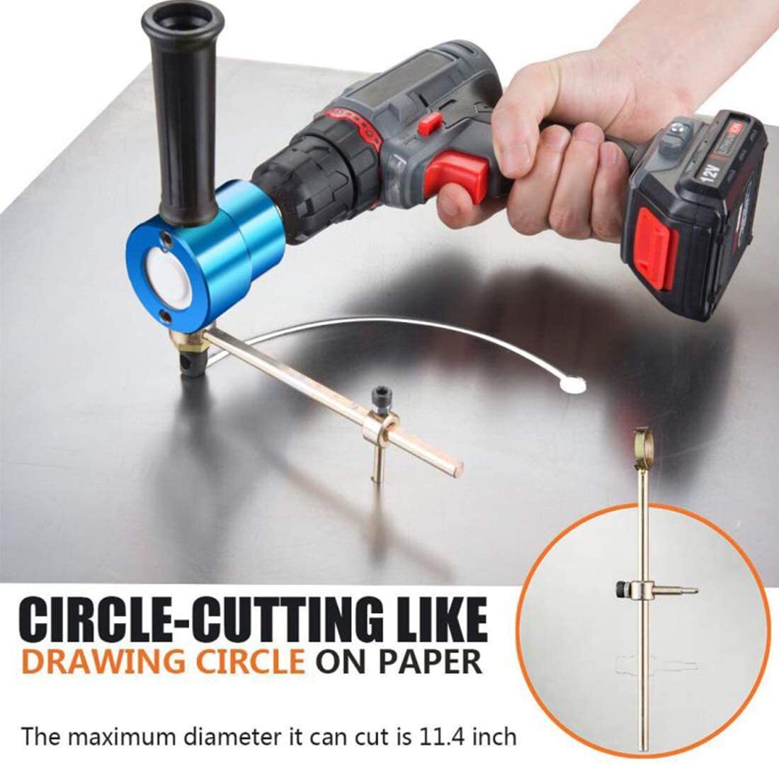 Double Head Sheet Nibbler Metal Cutter Drill Attachment Straight Curve Cutting