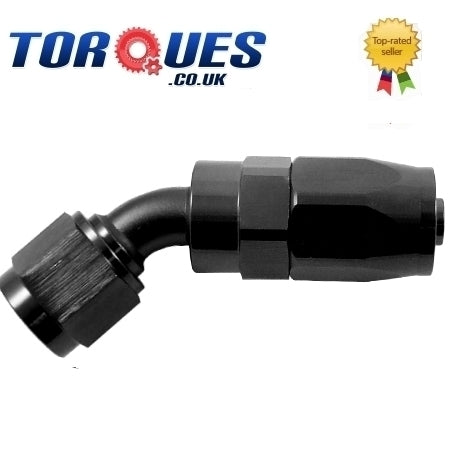 AN-6 30 Degree Fast Flow Stealth Black Hose Fitting by Unbranded