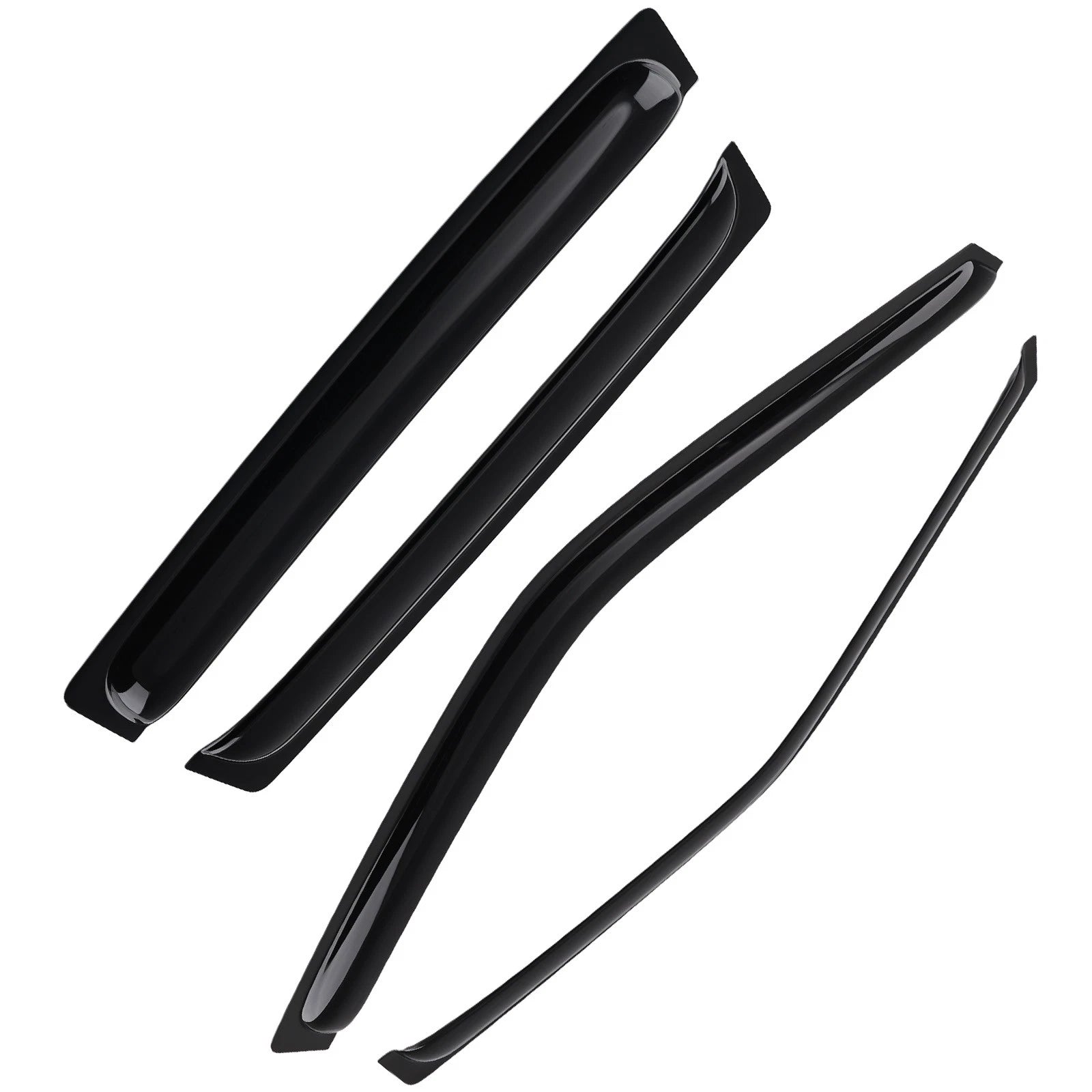Black Window Rain Guard for Nissan Frontier Crew Cab 2005-2020 4Pcs Adhesive