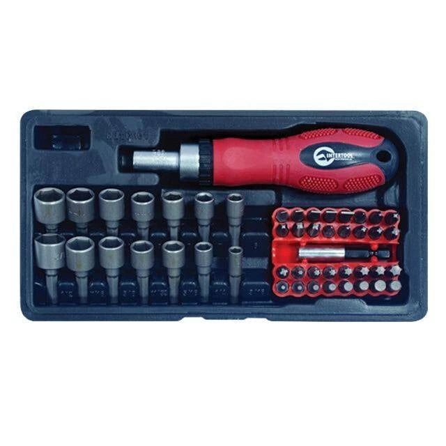 Intertool Ratchet Screwdriver & Socket Hex Torx Phillip Slotted Bits