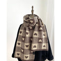 For Students Knitted Heart Scarf Casual Daily Wear Love Motif