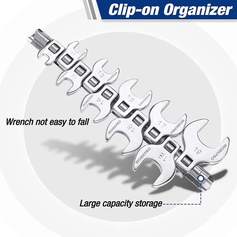 Workpro 3/8" Drive Crowfoot Wrench Set 10-piece Metric Crowfoot