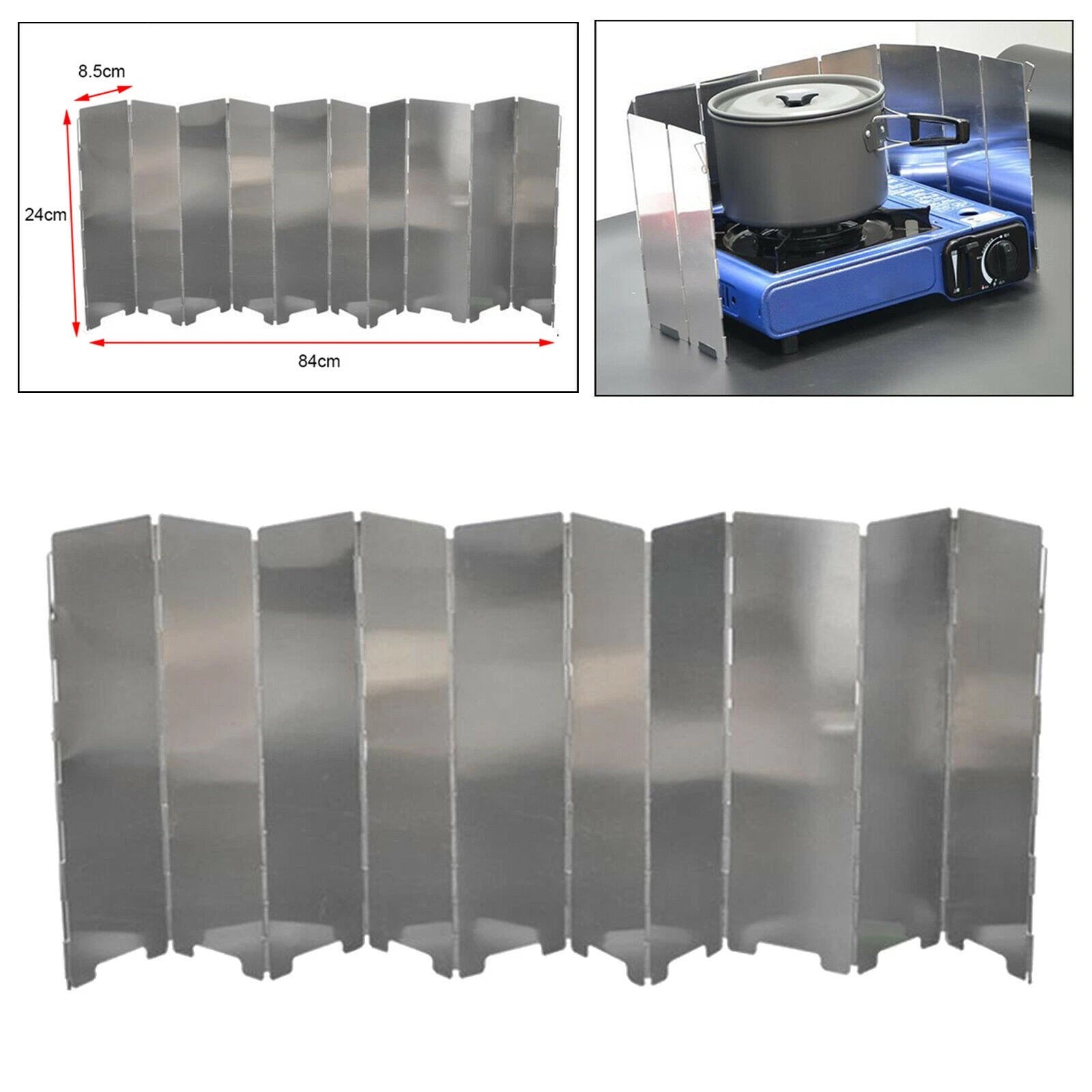 Folding Camping Stove Windscreen 10 Plates Aluminum Cooking Stove