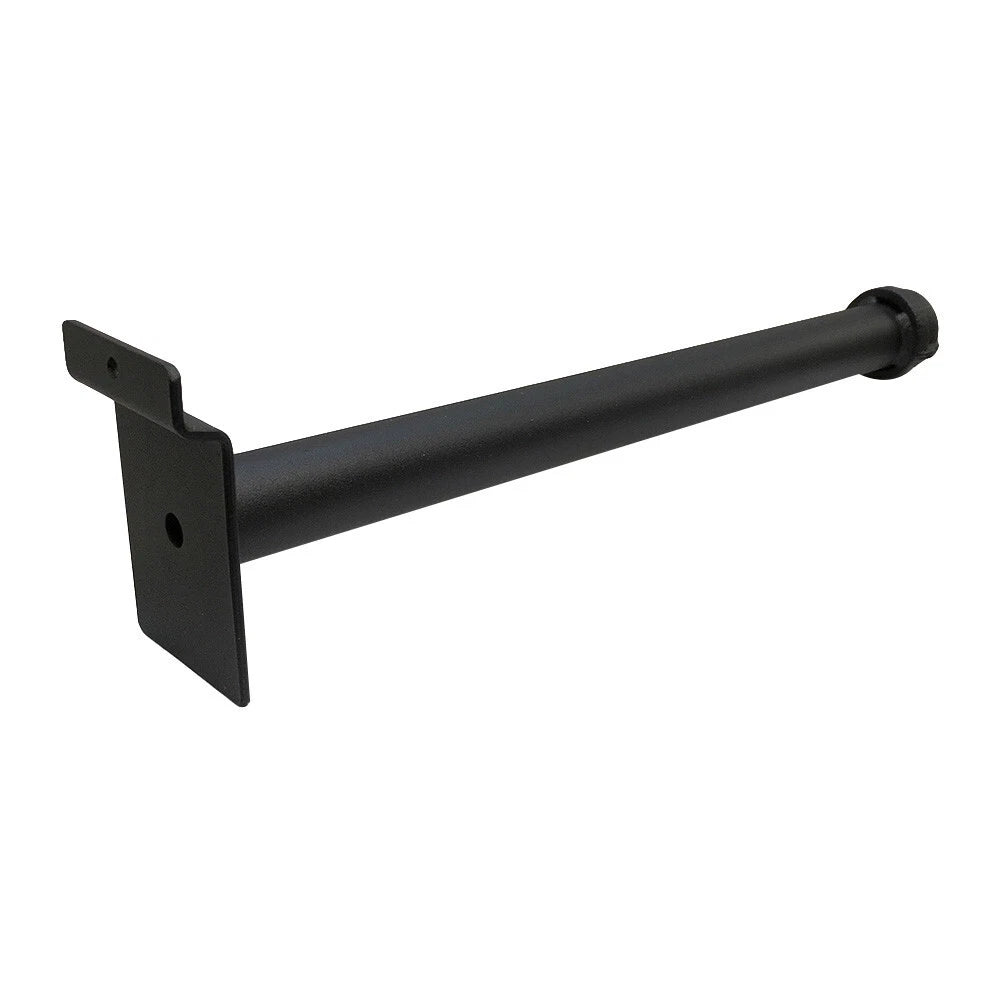12" Black Slatwall Pipe Straight Faceout Hook Shelf Support Pipe Line