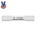 26-24awg White Heat Shrink Butt Wire Splice Connector Crimp Terminals