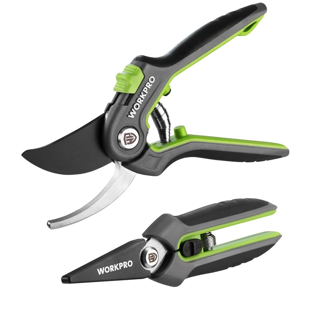 2pack Garden Pruning Shear 8" Bypass Pruning Shear 6.25" Straight