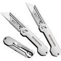 3-pack Folding Utility Knife, Quick-change Blades & Belt Clip Edc
