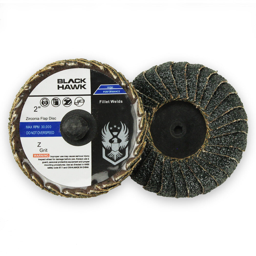 100 Pack - 2" Inch Quick Change Zirconia Curved Edge Fillet Weld Flap