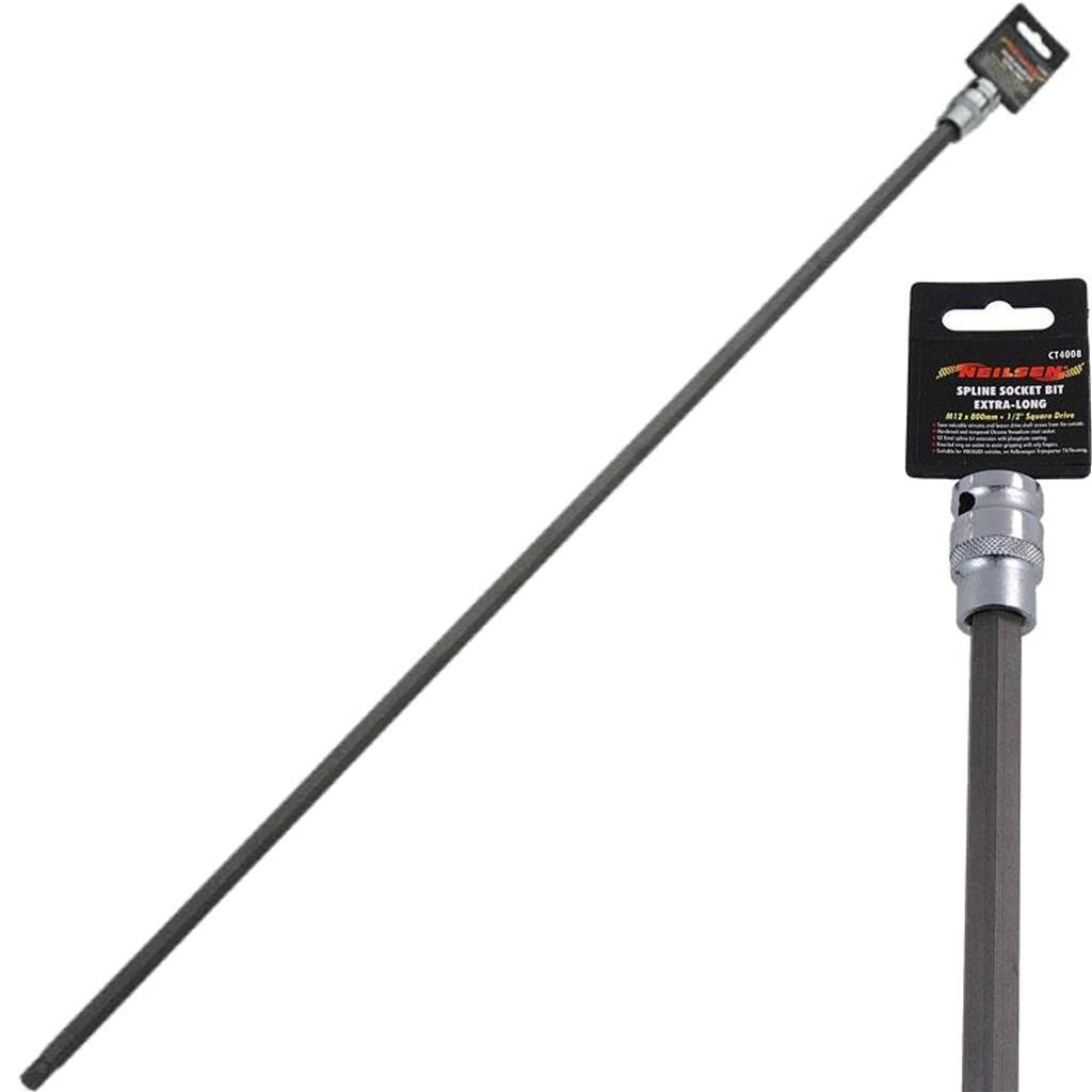 Neilsen Extra Long Spline Socket Bit M12 X 800mm 1/2" Drive Socket ToolOpens in 