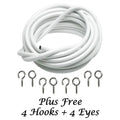 3/10 Metres White Net Curtain Window Wire Cord Cable With Hook And