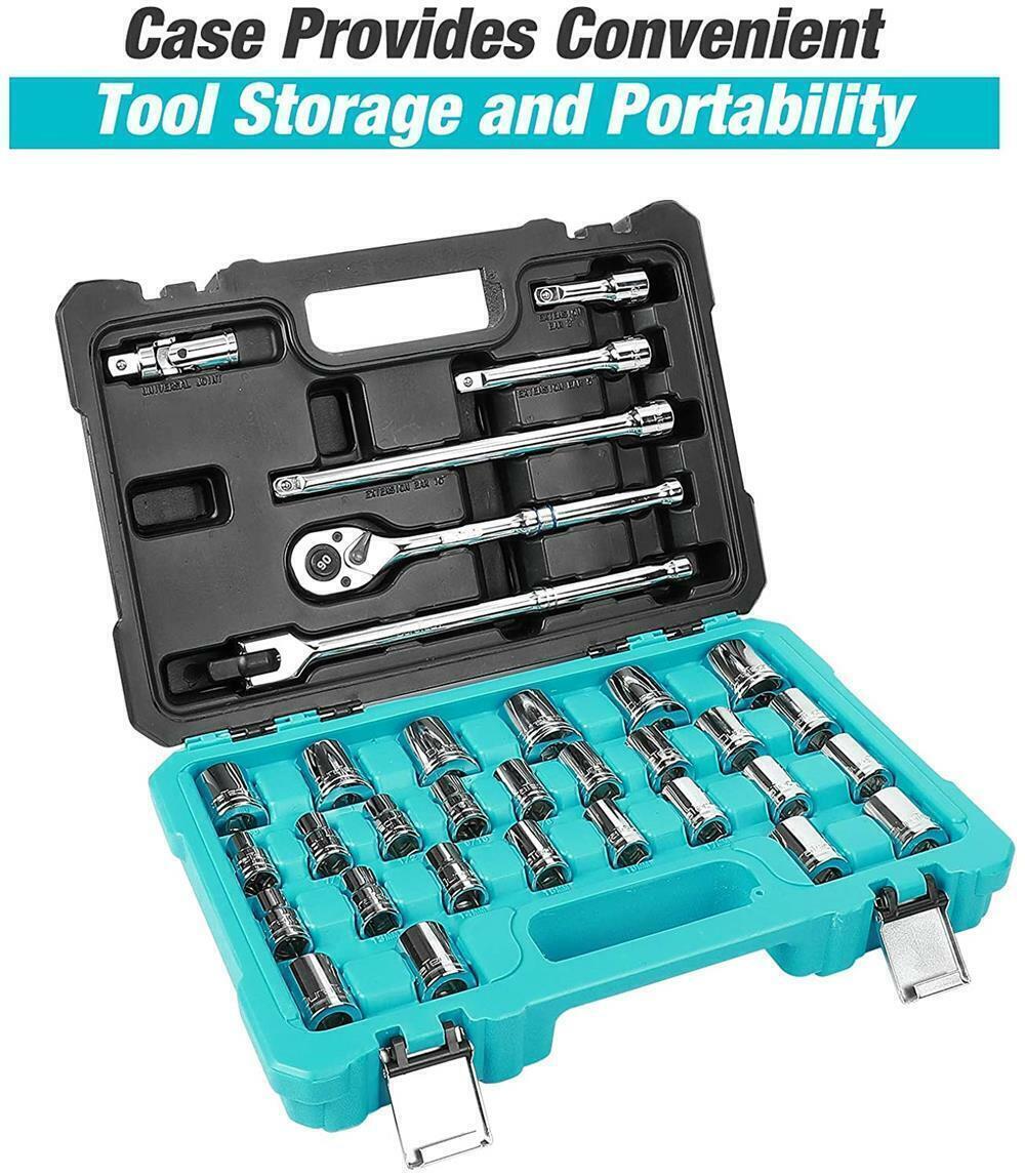 DURATECH 1/2-Drive Socket Set 33-Piece Metric/SAE by DURATECH
