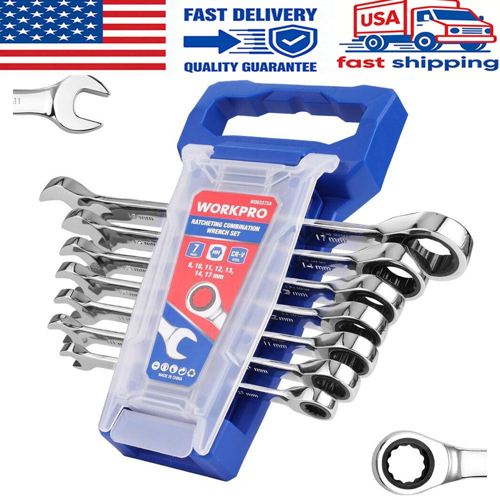 WORKPRO 7Pcs Ratcheting Wrench Set by WORKPRO