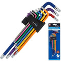 BlueSpot Extra Long Colour Coded Ball End Hex Key Set 9pc by BlueSpot