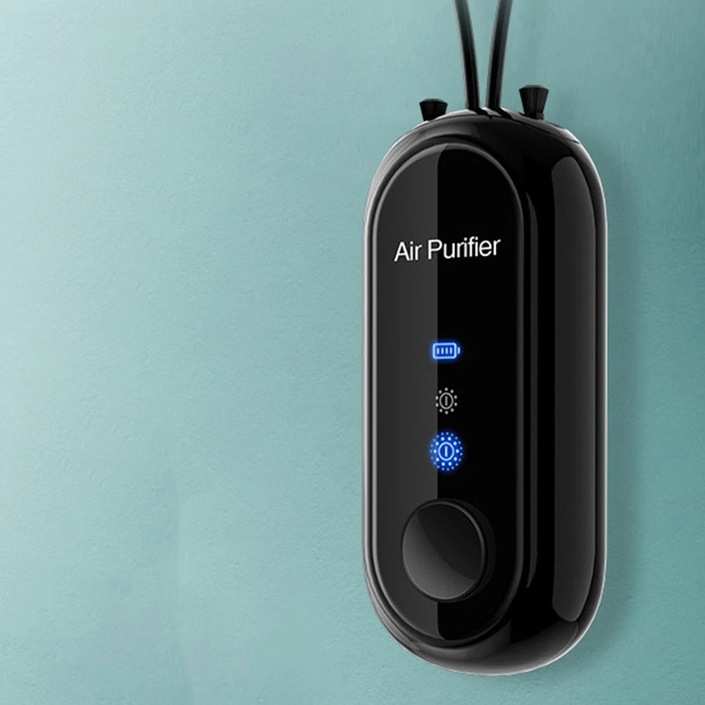 Compact And Portable Hanging Neck Negative Ions Air Purification