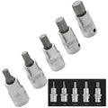 BlueSpot 5pc Hex Socket Set H7 - H14 Metric 1/2" Drive Allen Key Sockets 01507Op