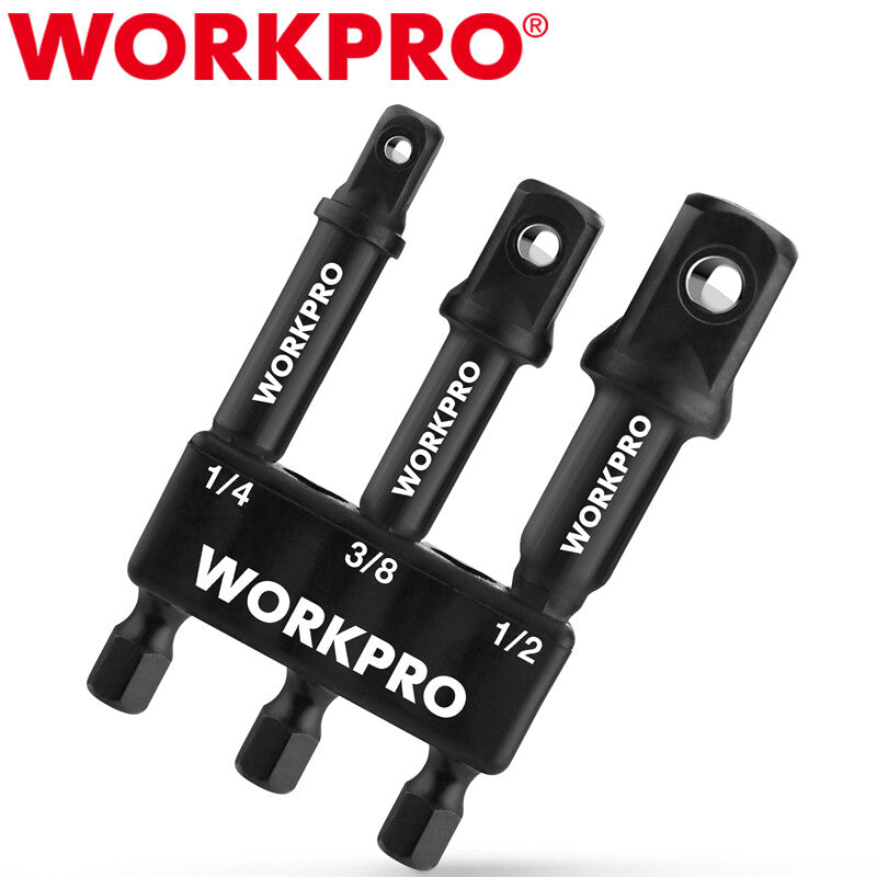 WORKPRO 3-Piece Socket Adapter Extension Set 1/4 3/8 1/2-Inch Drive by WORKPRO