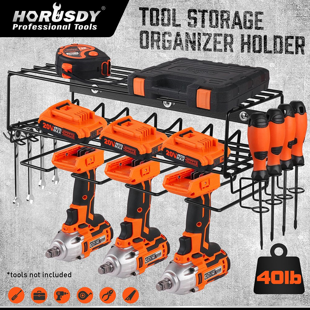 Power Tool Storage Drill Organizer Holder Rack 3 Layers Heavy Duty
